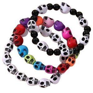 Skull Bracelets Multicolor Set Of 3